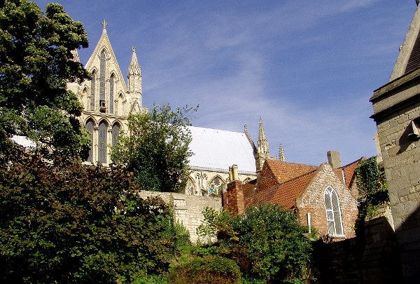 The south face of the Cathedral from the grounds of the Bishop's Palace